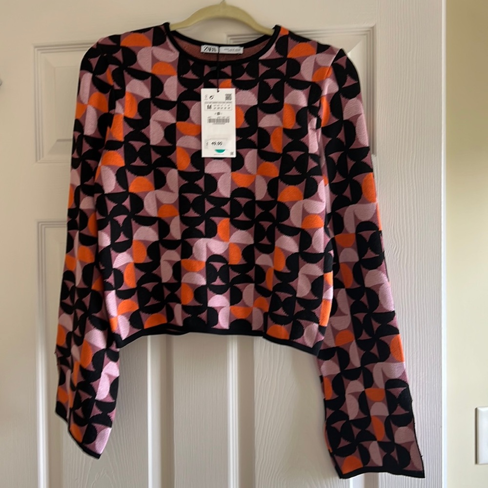 Zara cropped knit top NWT size M